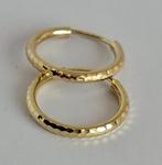 Gouden oorringen 14karaat goud 16mm doorsnede gediamanteerd, Sieraden, Tassen en Uiterlijk, Oorbellen, Ophalen of Verzenden, Nieuw
