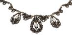 123 roos diamanten luxe 14k antieke ketting goud zilver dame, Ophalen of Verzenden, Goud, Ketting, Met edelsteen