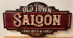 Old town saloon food beer girls metalen reclamebord wandbord