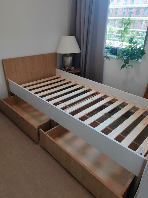 New JYSK Single Bed 90 x 200 with mattress, Huis en Inrichting, Slaapkamer | Bedden, Zo goed als nieuw, Eenpersoons, 90 cm, 200 cm