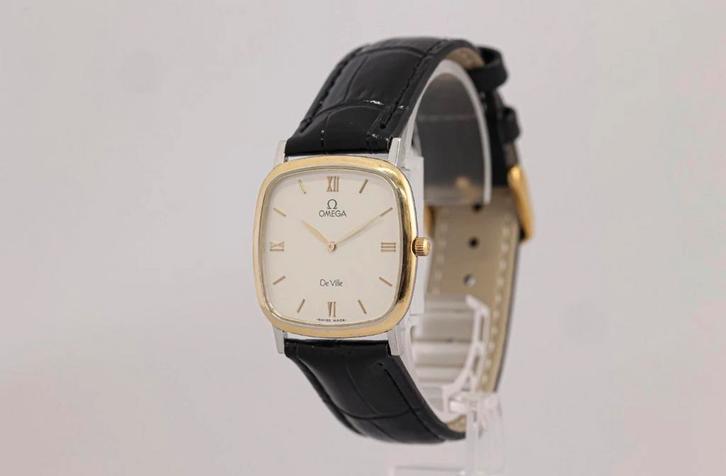 Vintage Omega De Ville Polshorloge, Sieraden, Tassen en Uiterlijk, Horloges | Heren, Gebruikt, Polshorloge, Omega, Staal, Leer