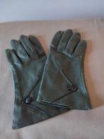 Groen lederen handschoenen, Kleding | Dames, Mutsen, Sjaals en Handschoenen, Ophalen of Verzenden, Zo goed als nieuw, Maat 38/40 (M)