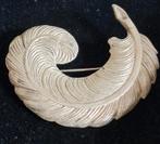 Zilveren Vintage Veer Broche, Sieraden, Tassen en Uiterlijk, Broches, 4 tot 7 cm, Gebruikt, Ophalen of Verzenden, Zilver