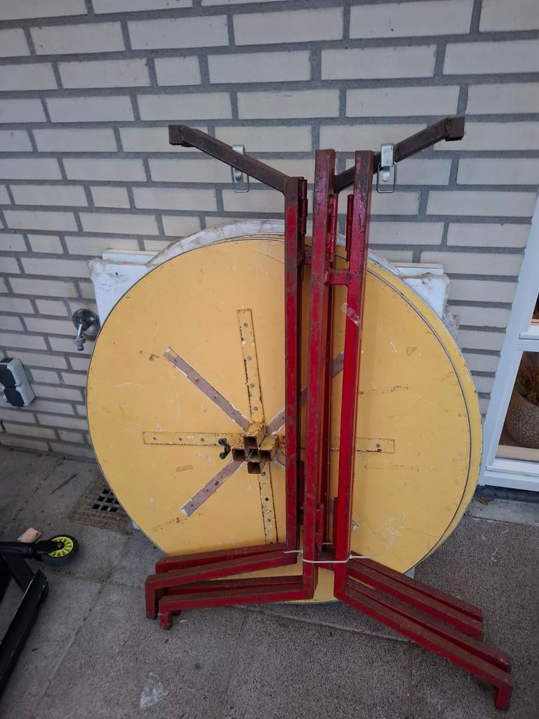 2 Robuuste Hangtafels + 2 Nieuwe Tafelbladen, Huis en Inrichting, Tafels | Statafels, Ophalen