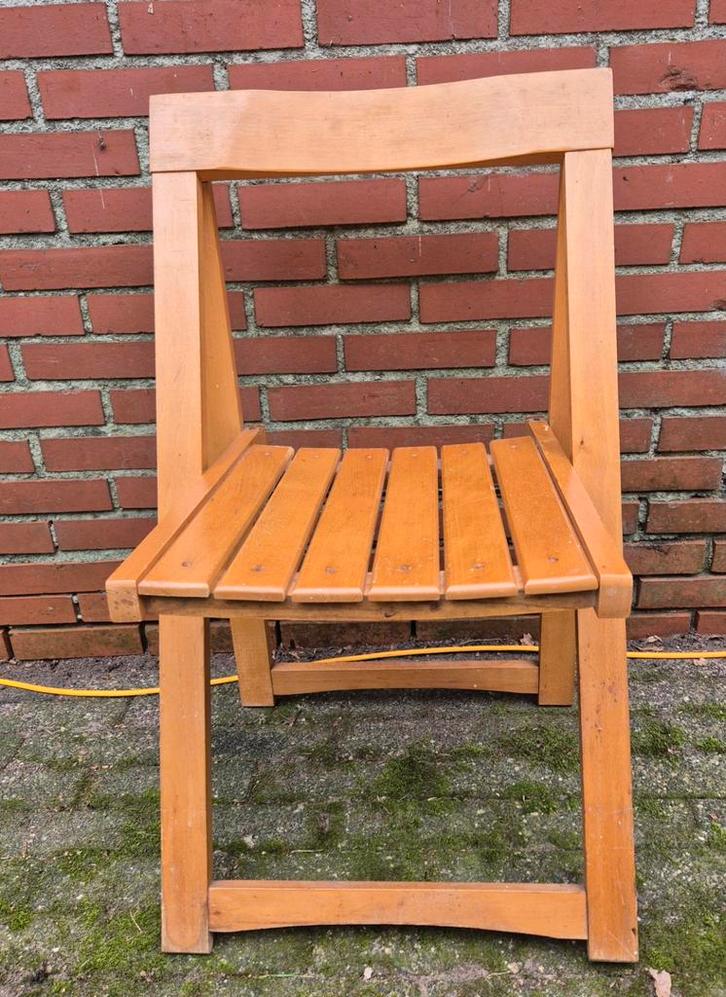 Aldo Jacober Klapstoel - Houten Design, Huis en Inrichting, Stoelen, Gebruikt, Eén, Hout, Bruin, Ophalen of Verzenden