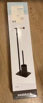 Toilet roll holder and brush in box, Ophalen, Nieuw, Zwart
