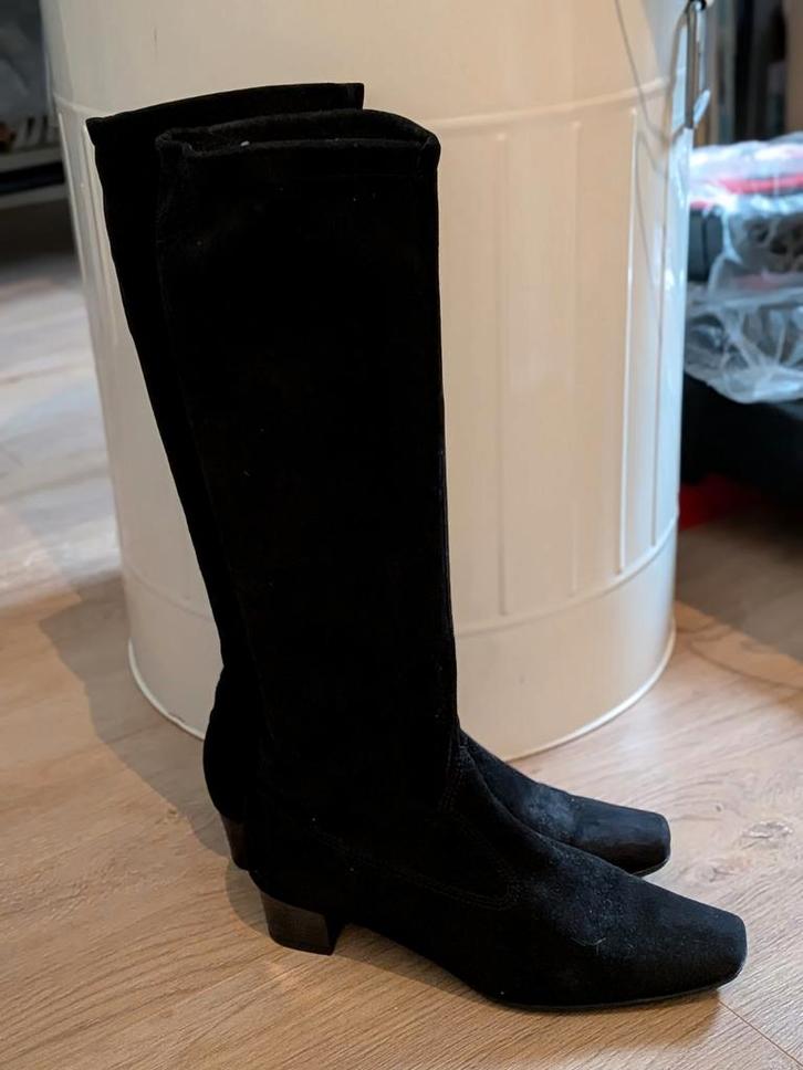 Zwarte Hoge Laarzen PK, draagmaat 38, Kleding | Dames, Schoenen, Zo goed als nieuw, Hoge laarzen, Zwart, Ophalen of Verzenden