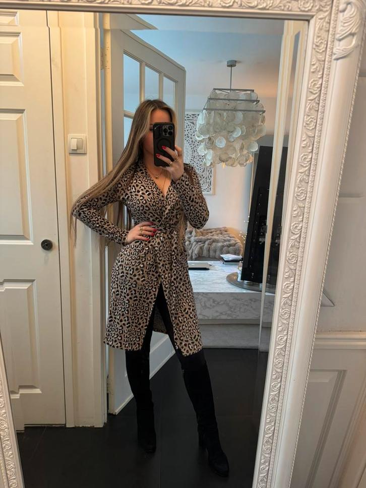 Beige lang vest dierprint dames Norah 36 38 S M Nieuw!, Kleding | Dames, Jumpsuits, Zo goed als nieuw, Maat 36 (S), Beige, Ophalen of Verzenden