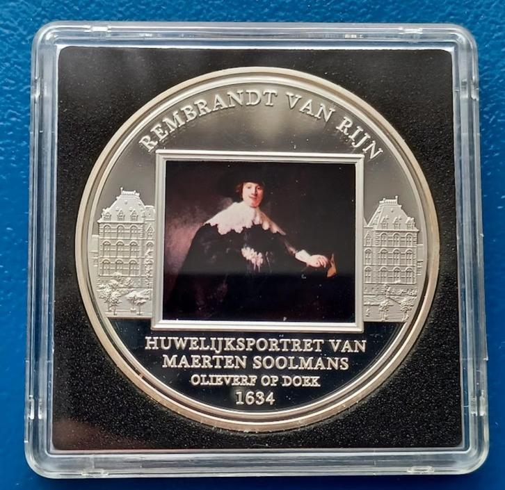 Penning Rembrandt van Rijn Huwelijksportret Maerten Soolmans, Postzegels en Munten, Penningen en Medailles, Overige materialen