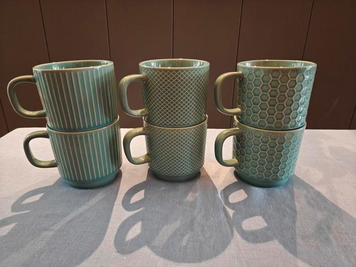 Mokken 6x, Huis en Inrichting, Keuken | Servies, Zo goed als nieuw, Kop(pen) en/of Schotel(s), Overige stijlen, Ophalen of Verzenden