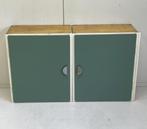 Vintage jaren 50/60 keukenkastje x 2 groen wandkast hout, Huis en Inrichting, Keuken | Keukenelementen, Ophalen, Gebruikt, Onbekend