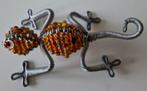 Vintage hagedis (ijzerdraad en kralen)., Ophalen of Verzenden, Gebruikt, Oranje, Overige materialen