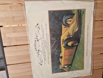 Diverse antieke auto posters beschikbaar voor biedingen