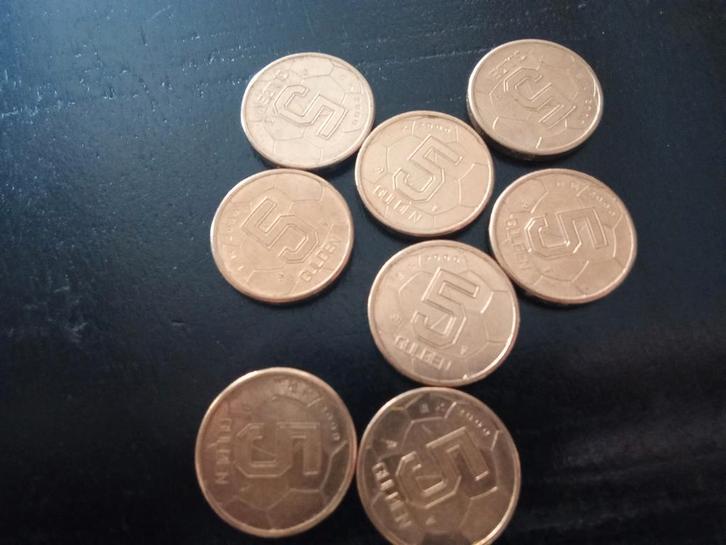 8x 5 Gulden Voetbal Munten 2000, Postzegels en Munten, Munten | Nederland, Losse munt, 5 gulden, Ophalen of Verzenden