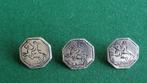 Drie antieke Paardrijder knopen - 18e eeuw Nederlands zilver, Antiek en Kunst, Ophalen of Verzenden, Zilver