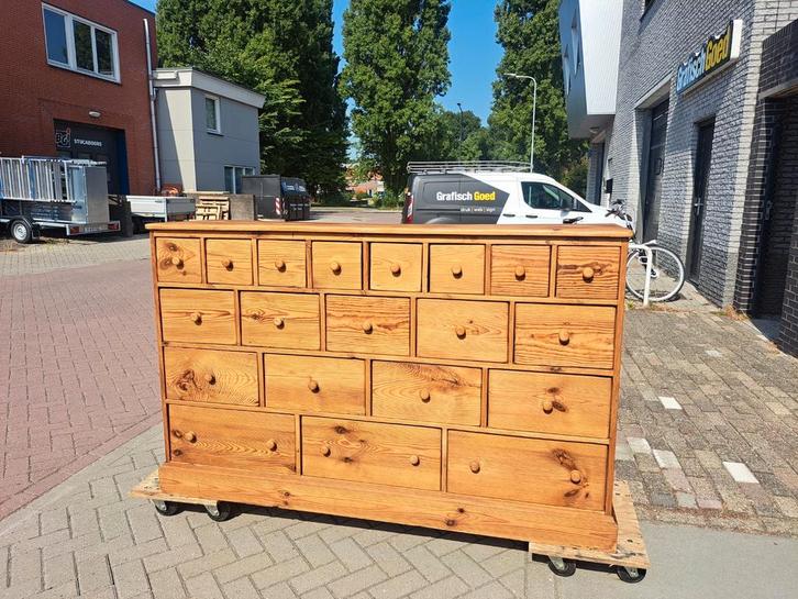 100 jaar oude grenen ladekast  gratis bezorging regio, Huis en Inrichting, Kasten | Ladekasten, Gebruikt, 100 tot 150 cm, 100 tot 150 cm
