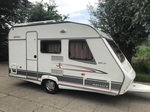 Beyerland Sprinter Sport 390 DV dwarsbed +treinzit licht, Caravans en Kamperen, Caravans, Bedrijf, tot en met 4, 750 - 1000 kg