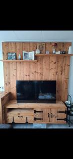 Houten TV Meubel met Achterwand, 150 tot 200 cm, Ophalen of Verzenden, 150 tot 200 cm, 25 tot 50 cm