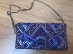 Lola casademunt paars tasje clutch kraaltjes pailletten, Paars, Ophalen of Verzenden, Zo goed als nieuw, X
