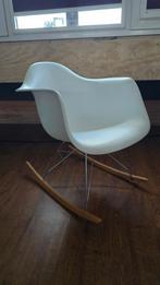 Eames RAR schommelstoel White esdoorn chroom, Ophalen, Wit, Zo goed als nieuw, Metaal