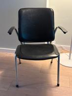Vintage stoel zwart leer, Ophalen, Gebruikt, Zwart, Leer