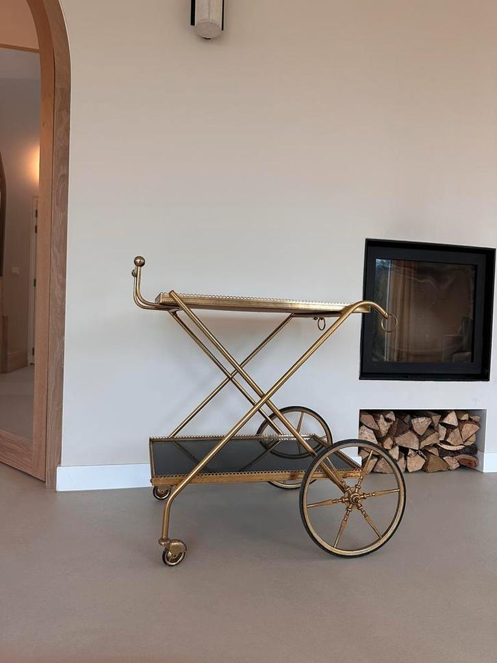 Vintage retro drankkar of trolley/ whiskykar/ bijzettafel, Antiek en Kunst, Antiek | Meubels | Tafels, Ophalen