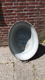 Puntgave grote oude zinken teil, Tuin en Terras, Bloembakken en Plantenbakken, Ophalen, Gebruikt, Metaal, 30 tot 60 cm