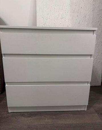 Witte Ikea Malm ladekast - 3 lades beschikbaar voor biedingen