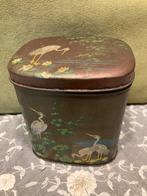 Vintage theeblikje met kraanvogels (290925s), Verzamelen, Blikken, Ophalen of Verzenden, Overige