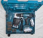 Makita Schroefmachine Set - 2 Accu's, Lader & Bitset, Doe-het-zelf en Verbouw, Gereedschap | Boormachines, Gebruikt, Variabele snelheid