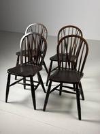 Windsor Stoelen Engels antiek donkerbruin zwart