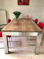 Eetkamertafel met notenhouten blad, Huis en Inrichting, Tafels | Eettafels, Ophalen, 50 tot 100 cm, Zo goed als nieuw, 150 tot 200 cm