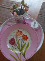 Te koop gebaks schaal met schoteltjes en lepels, Ophalen