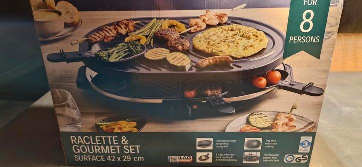 Nieuwe Raclette & Gourmet Set - Nieuw, Witgoed en Apparatuur, Gourmetstellen, Nieuw, 8 personen of meer, Ophalen of Verzenden