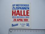 sticker Motorcross zijspan HALLE sidecar cross retro 91, Verzenden