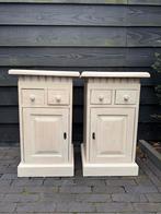 2 Vintage Nachtkastjes met Lades en Deurtje, Ophalen, Gebruikt, Minder dan 45 cm, 70 cm of meer