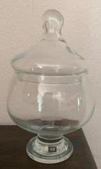 Glazen bonbonschaaltje, bakje glas bonbons met deksel; 19 cm, Antiek en Kunst, Antiek | Glas en Kristal, Ophalen of Verzenden
