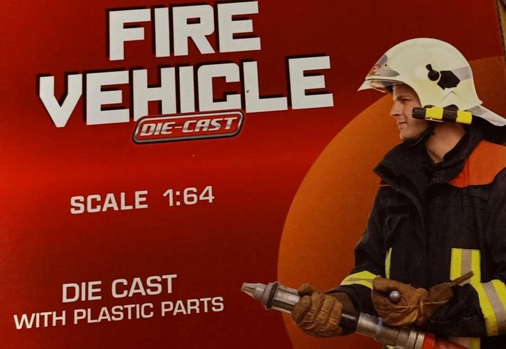 Die-Cast Brandweervoertuig Schaal 1:64, Hobby en Vrije tijd, Modelauto's | 1:18, Nieuw, Auto, Overige merken, Ophalen