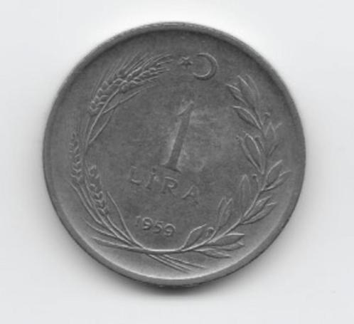 Turkije 1 lira 1959 KM# 889a.1, Postzegels en Munten, Munten | Azië, Losse munt, Midden-Oosten, Verzenden