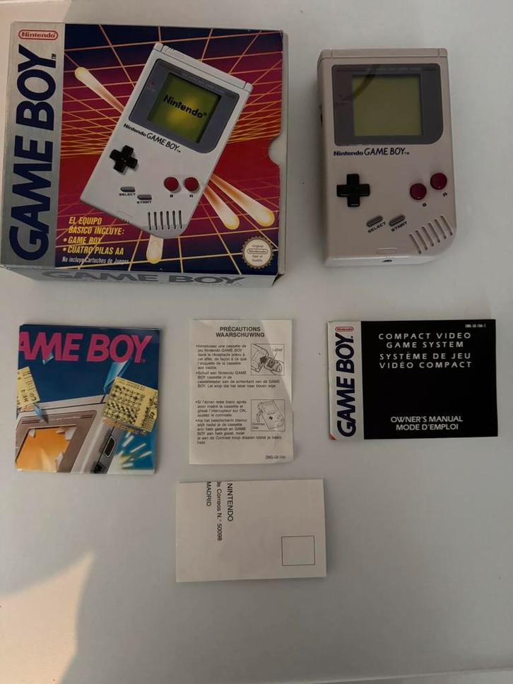 Gameboy Classic Console in doos CIB, Spelcomputers en Games, Spelcomputers | Nintendo Game Boy, Gebruikt, Game Boy Classic, Ophalen of Verzenden