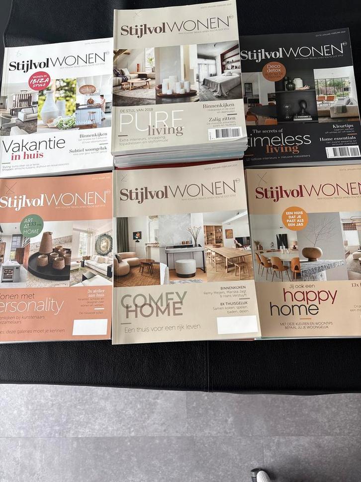 Stijlvol Wonen - 6 Tijdschriften - Interieur Inspiratie, Boeken, Tijdschriften en Kranten, Zo goed als nieuw, Glossy, Ophalen