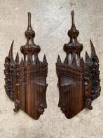 2 Aziatische Houtsnijwerk 'Koppen' Rama en Shiva Perfect, Ophalen of Verzenden