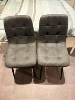 2 antraciet kleurige stoelen van woonenzo zgan, Huis en Inrichting, Stoelen, Ophalen, Twee, Zo goed als nieuw, Metaal
