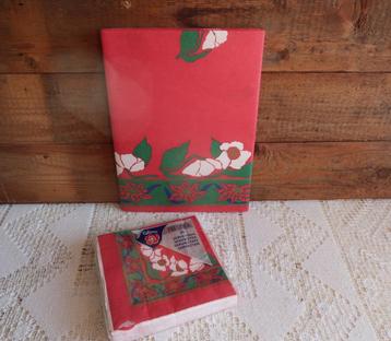 Nostalgisch vintage celtona kerst tafelkleed + 25 servetten beschikbaar voor biedingen