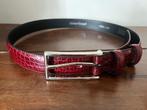 Dieprode leren riem vintage Richard Gampel zgan, 3 tot 5 cm, Verzenden, Echt leder, 90 tot 100 cm