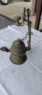 messing olielampje met houder, Antiek en Kunst, Ophalen of Verzenden