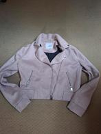 Roze suède biker jasje 146/152, Ophalen of Verzenden, Zo goed als nieuw, Meisje, Jas