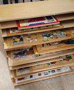 Jaklien houten schoolpuzzels in houten kast, Ophalen, Gebruikt, 10 tot 50 stukjes, Van hout
