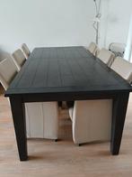 Ruime eetkamertafel met 6 stoelen, Ophalen, Gebruikt, 100 tot 150 cm, 200 cm of meer