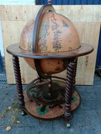 Wereldbol bar, vintage bar op wielen, trolley, antiek servee, Huis en Inrichting, Woonaccessoires | Wereldbollen, Ophalen, Gebruikt